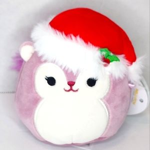 🎄 ALLINA 🐿 Pink Squirell wSanta Hat Christmas 2023 Original Squishmallow NWT